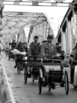 Local Rickshaw Drivers in Hue, Vietnam