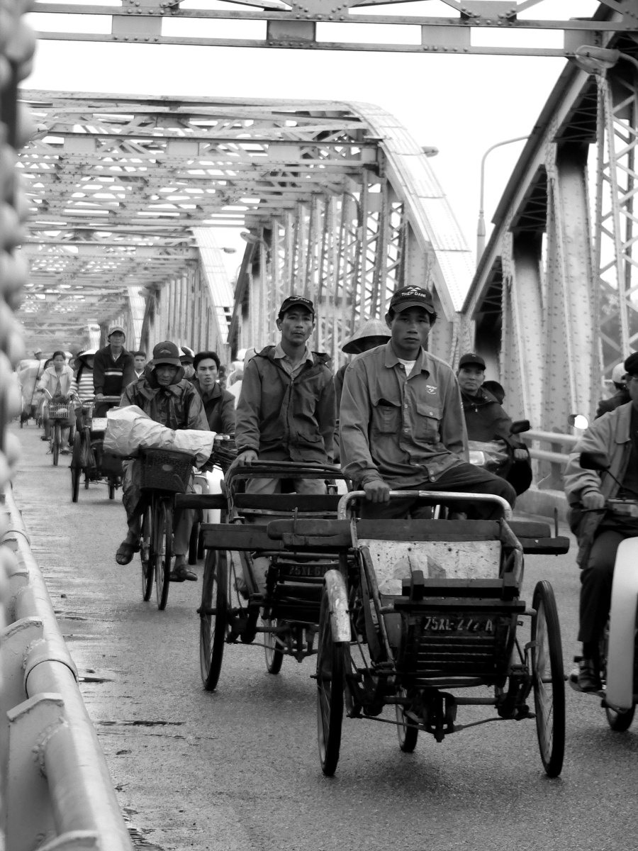 Local Rickshaw Drivers in Hue, Vietnam